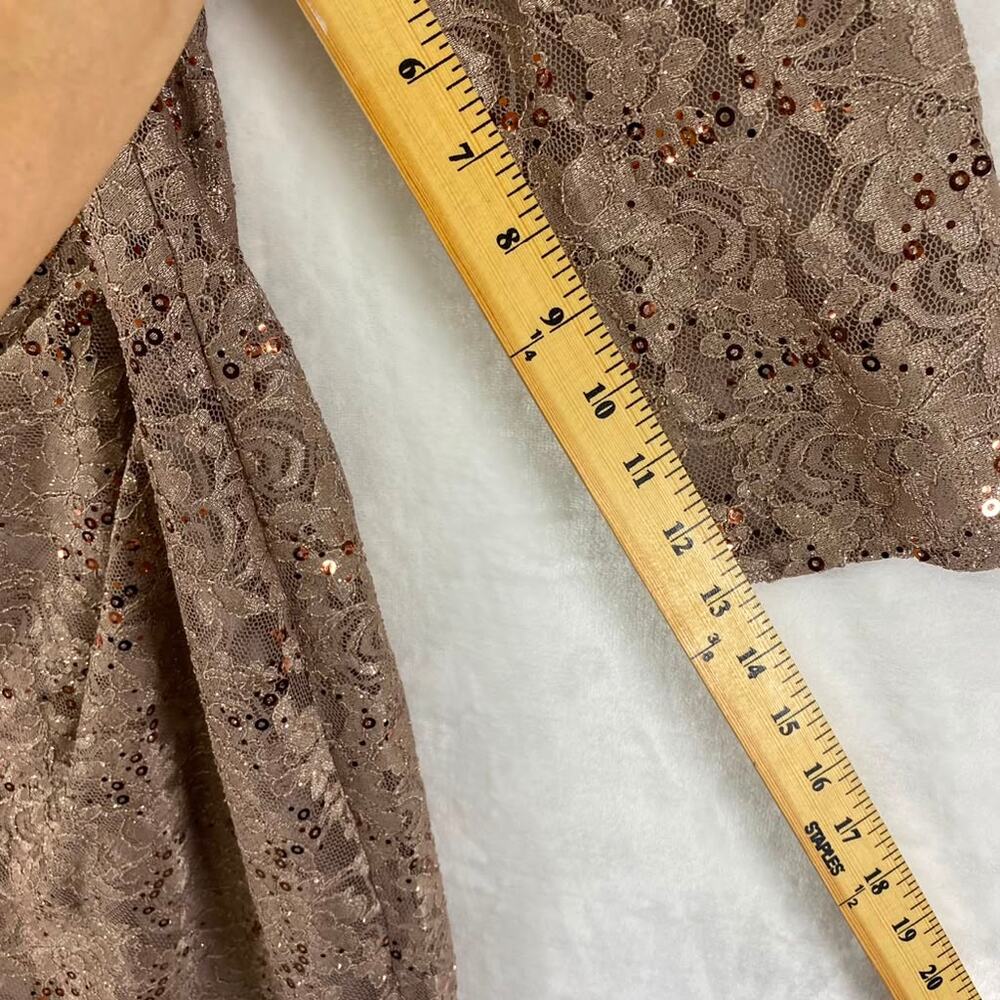 Jessica Howard Women's Brown Side Tucked Sheath Dress Sz 10P - Picture 9 of 10